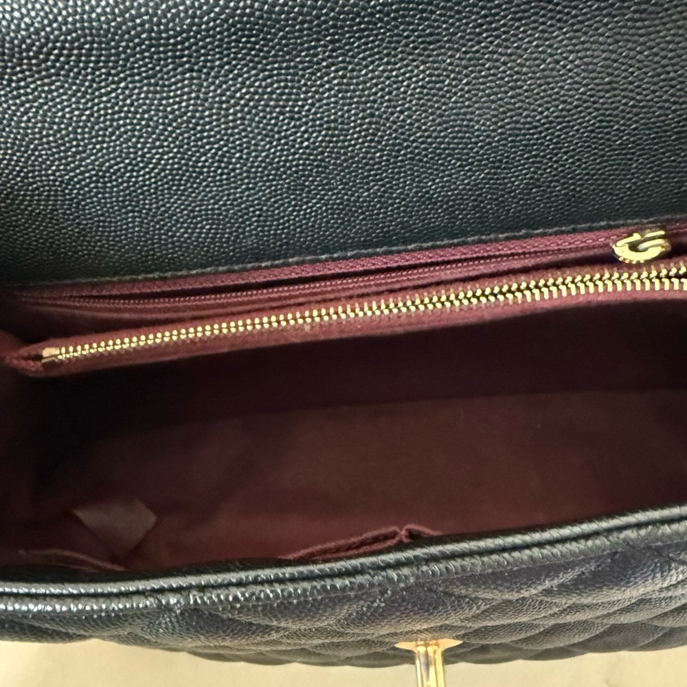 Coco CHANEL Black Caviar Top handle with Gold Accents - Picture 10 of 11